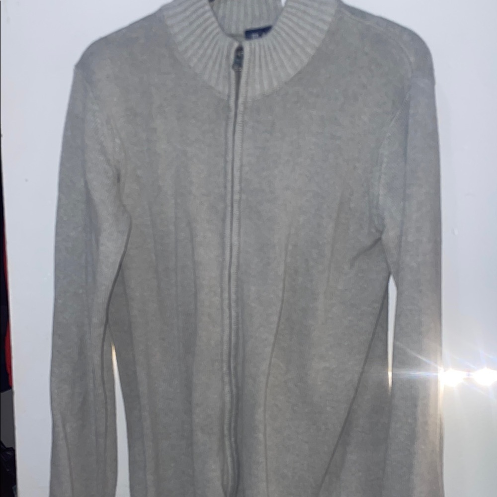 Cozy Gray Zip-Up Sweater